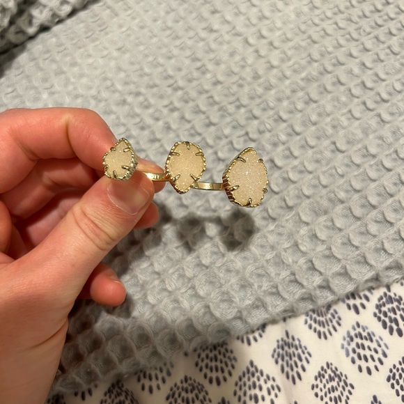 Kendra Scott Naomi Gold Double Ring Iridescent Drusy - Picture 3 of 6